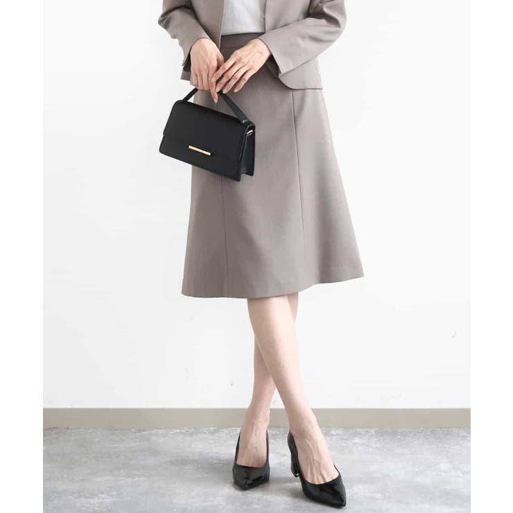 メランジ調セミフレアースカート/セットアップ対応/洗える | MK MICHEL KLEIN | 詳細画像1 