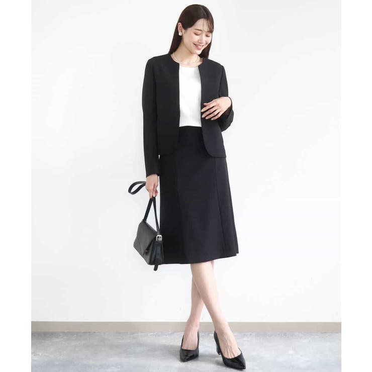 メランジ調セミフレアースカート/セットアップ対応/洗える | MK MICHEL KLEIN | 詳細画像4 