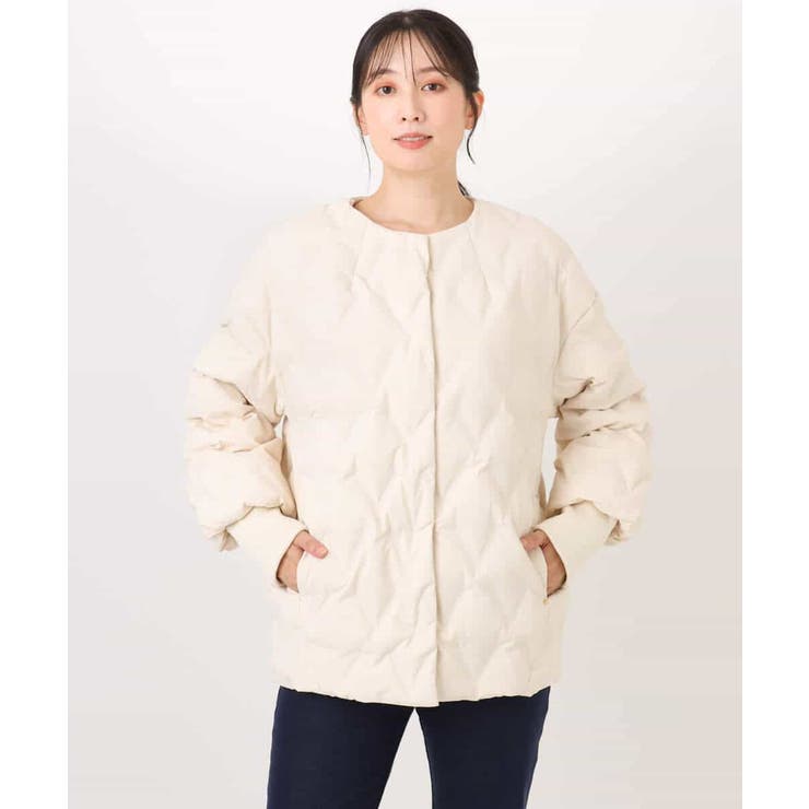 ノーカラーミドル丈ダウンコート | MK MICHEL KLEIN | 詳細画像10 