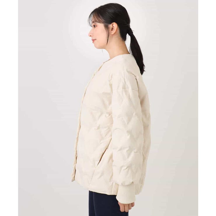 ノーカラーミドル丈ダウンコート | MK MICHEL KLEIN | 詳細画像11 