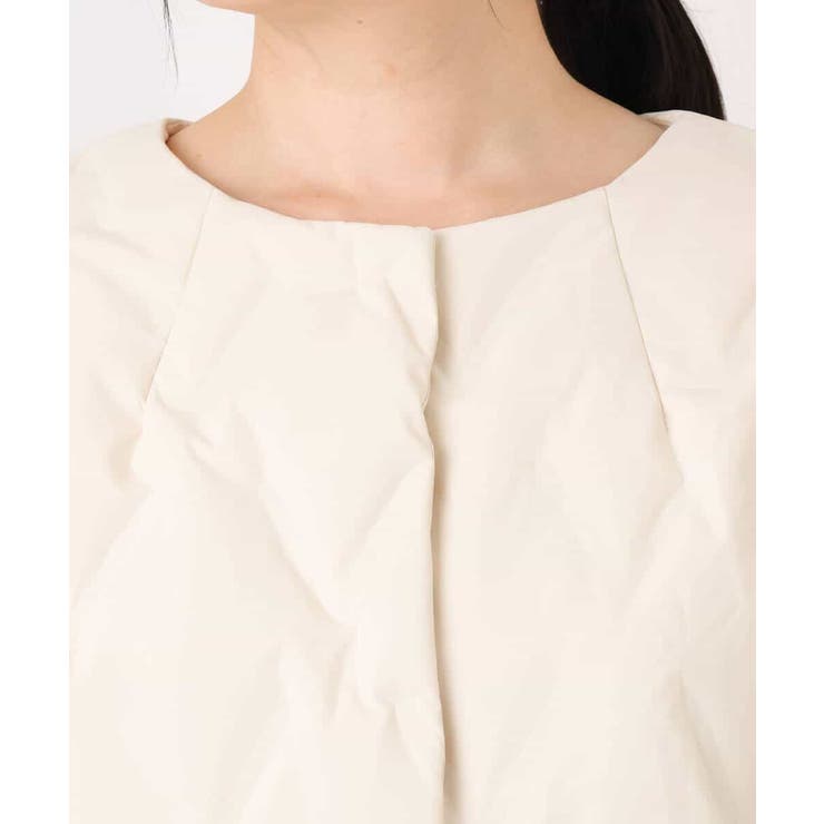 ノーカラーミドル丈ダウンコート | MK MICHEL KLEIN | 詳細画像13 