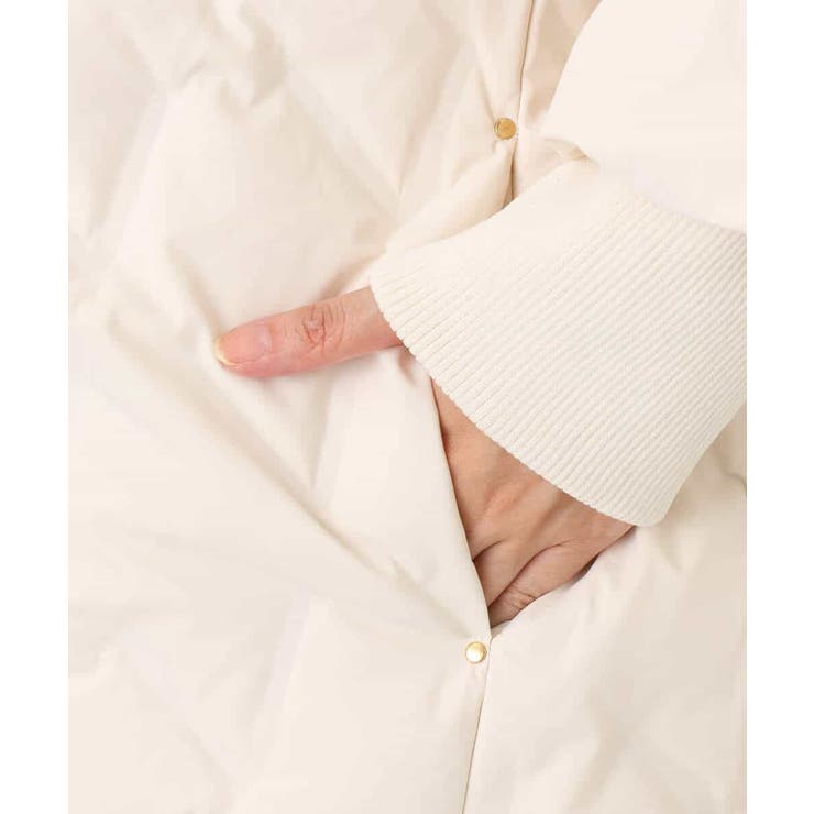 ノーカラーミドル丈ダウンコート | MK MICHEL KLEIN | 詳細画像15 