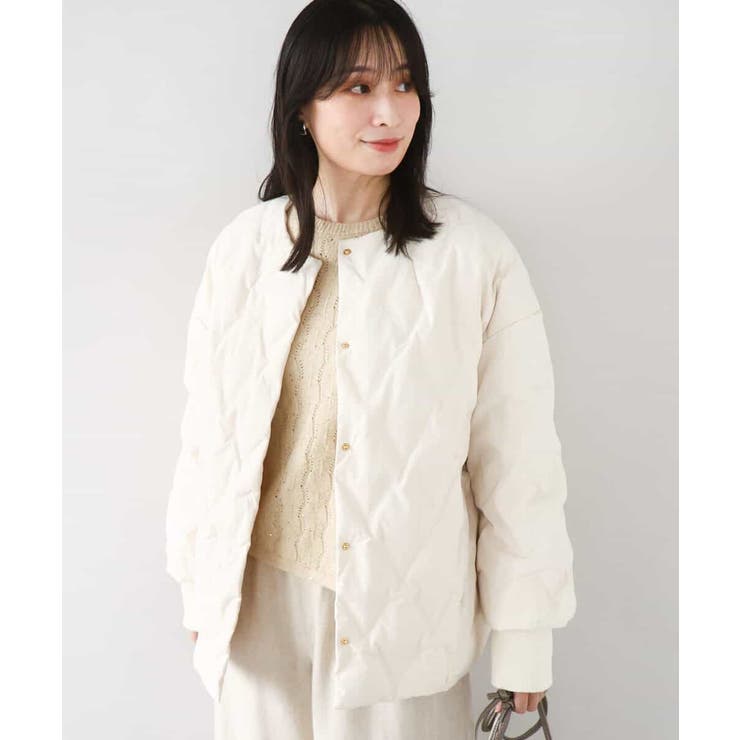 ノーカラーミドル丈ダウンコート | MK MICHEL KLEIN | 詳細画像6 