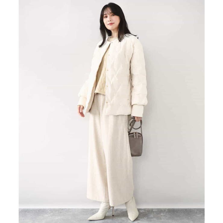 ノーカラーミドル丈ダウンコート | MK MICHEL KLEIN | 詳細画像8 