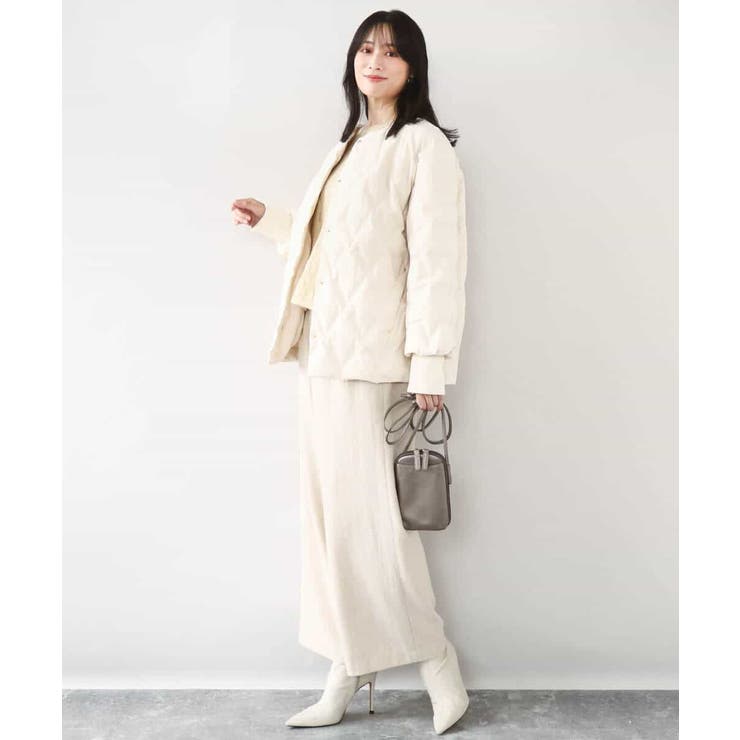 ノーカラーミドル丈ダウンコート | MK MICHEL KLEIN | 詳細画像9 