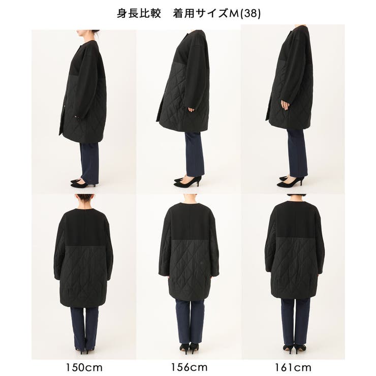 キルティング切替え中綿ロングコート | MK MICHEL KLEIN | 詳細画像13 