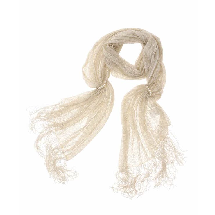 ゴールド | ラメラッセルパール調モチーフストール | a.v.v【WOMEN】