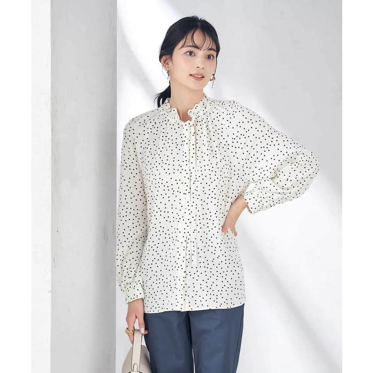 フリルネックボウタイブラウス | a.v.v【WOMEN】 | 詳細画像3 