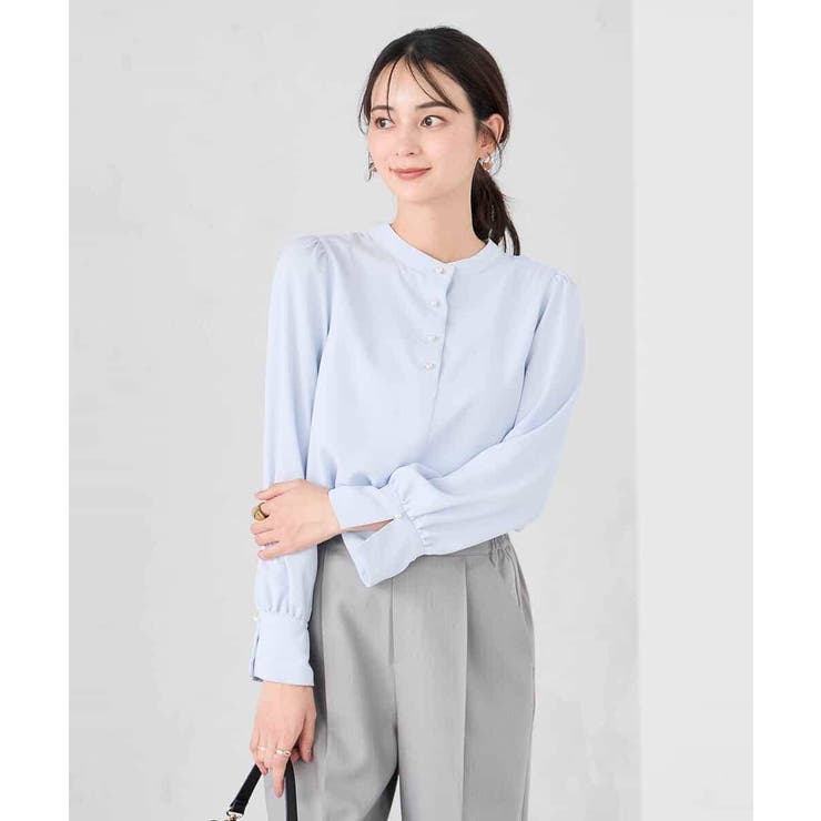 ライトブルー | 2WAYスタンドネックブラウス | a.v.v【WOMEN】