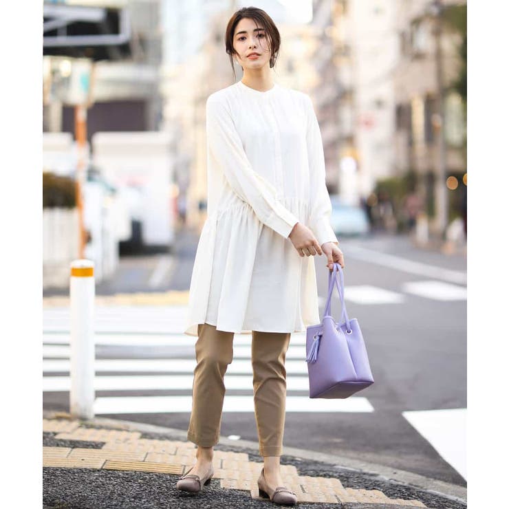 ギャザーロングチュニックシャツ[品番：ITKW0006537]｜a.v.v【WOMEN