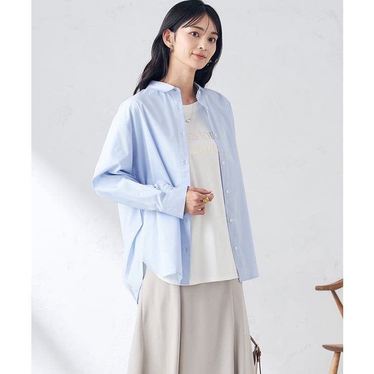 ライトブルー | バックタックデザインシャツ | a.v.v【WOMEN】