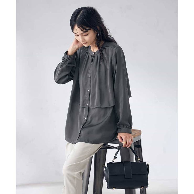 【前後2WAY】レイヤード風サテンブラウス | a.v.v【WOMEN】 | 詳細画像10 