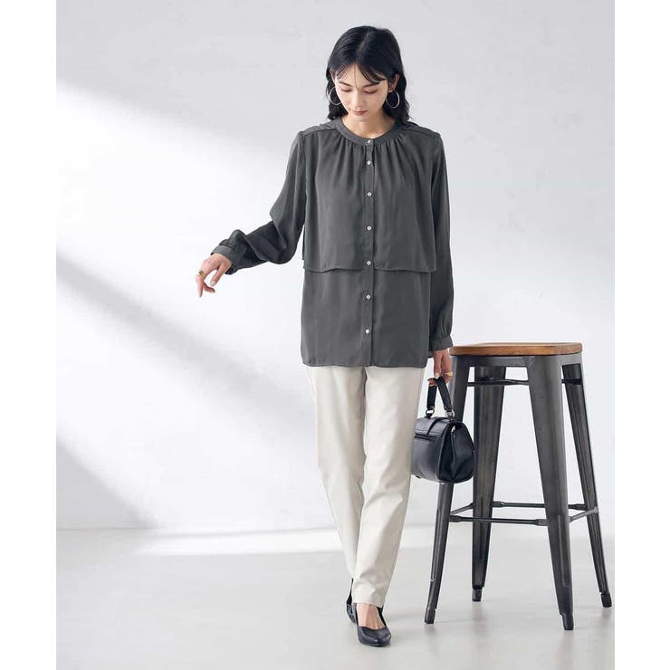 【前後2WAY】レイヤード風サテンブラウス | a.v.v【WOMEN】 | 詳細画像12 