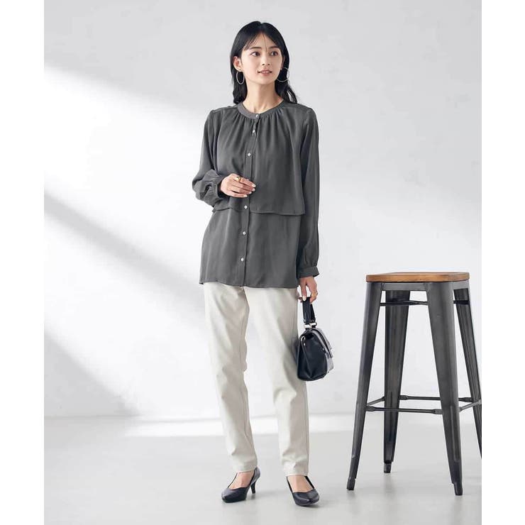 【前後2WAY】レイヤード風サテンブラウス | a.v.v【WOMEN】 | 詳細画像13 