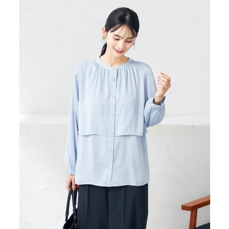 【前後2WAY】レイヤード風サテンブラウス | a.v.v【WOMEN】 | 詳細画像15 