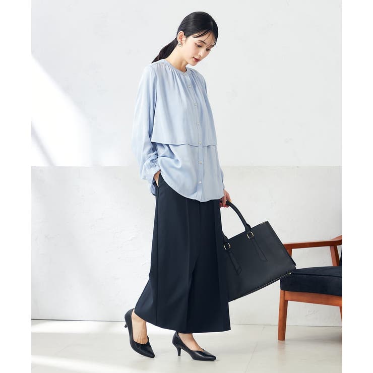 【前後2WAY】レイヤード風サテンブラウス | a.v.v【WOMEN】 | 詳細画像18 