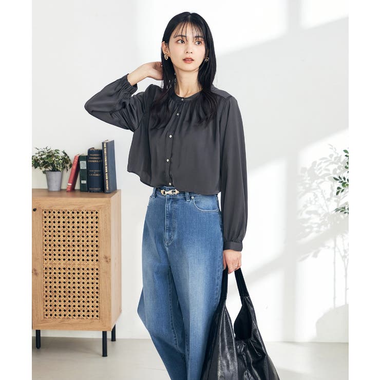 【前後2WAY】レイヤード風サテンブラウス | a.v.v【WOMEN】 | 詳細画像2 