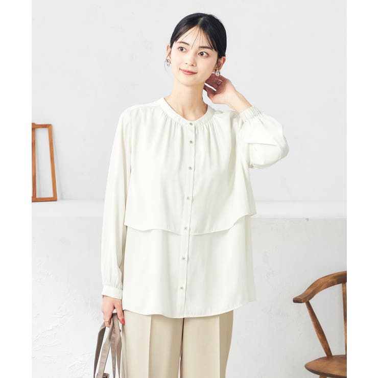 【前後2WAY】レイヤード風サテンブラウス | a.v.v【WOMEN】 | 詳細画像21 