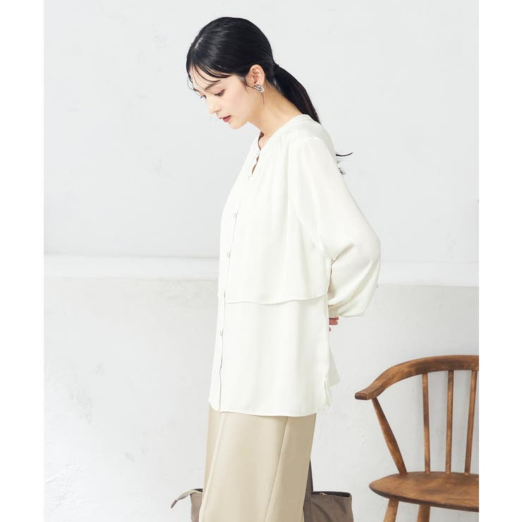 【前後2WAY】レイヤード風サテンブラウス | a.v.v【WOMEN】 | 詳細画像22 
