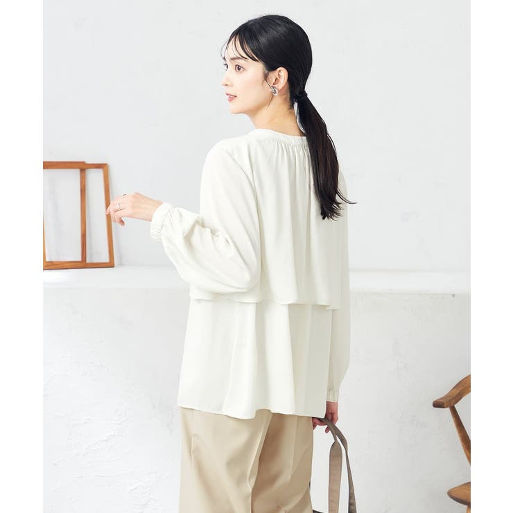 【前後2WAY】レイヤード風サテンブラウス | a.v.v【WOMEN】 | 詳細画像23 