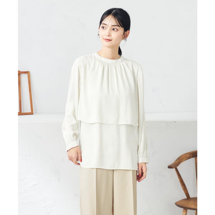 【前後2WAY】レイヤード風サテンブラウス | a.v.v【WOMEN】 | 詳細画像28 