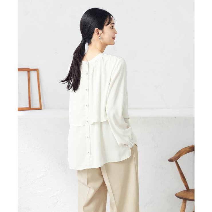 【前後2WAY】レイヤード風サテンブラウス | a.v.v【WOMEN】 | 詳細画像29 