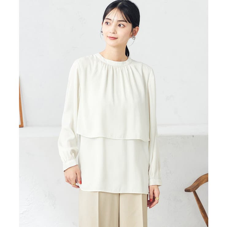 アイボリー | 【前後2WAY】レイヤード風サテンブラウス | a.v.v【WOMEN】