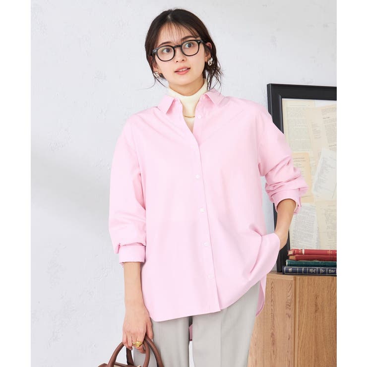 ライトピンク | 【防シワ】ベーシックシャツ | a.v.v【WOMEN】