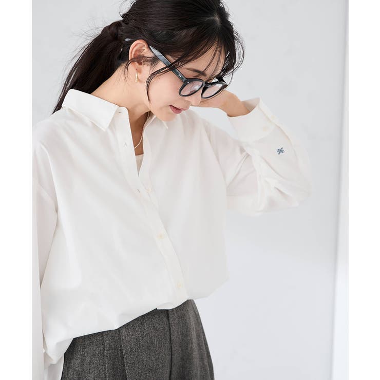 ホワイト | 【防シワ】ベーシックシャツ | a.v.v【WOMEN】
