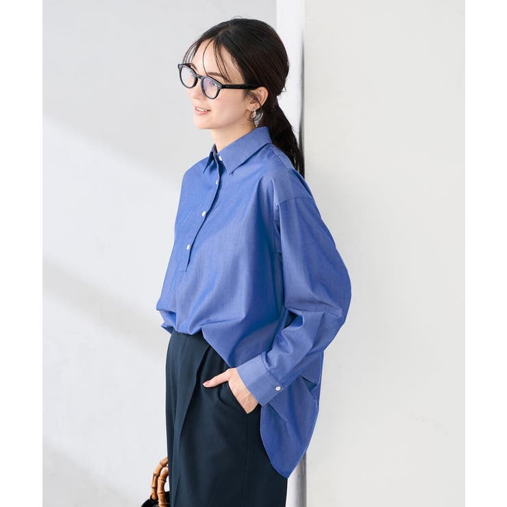 ブルー | 【防シワ】スキッパーシャツ | a.v.v【WOMEN】