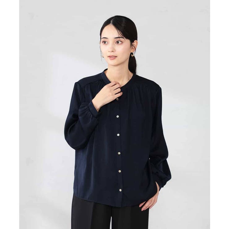 【洗える】サテンギャザーブラウス | a.v.v【WOMEN】 | 詳細画像10 