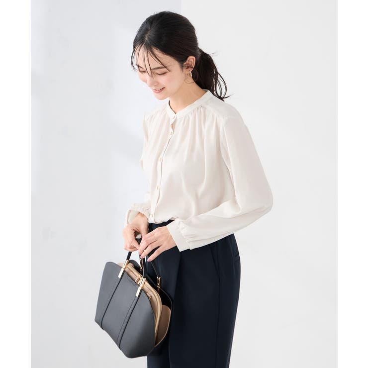 【洗える】サテンギャザーブラウス | a.v.v【WOMEN】 | 詳細画像14 