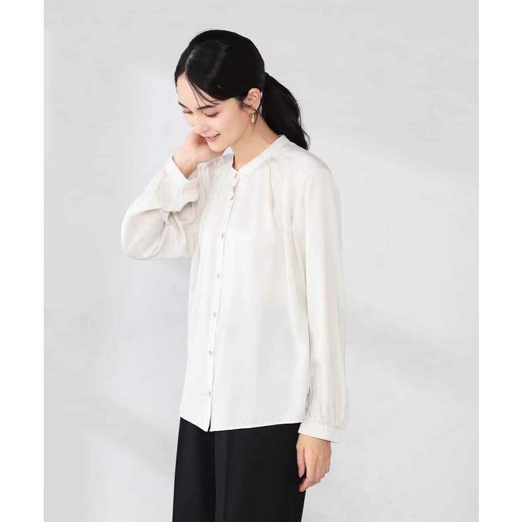 【洗える】サテンギャザーブラウス | a.v.v【WOMEN】 | 詳細画像18 