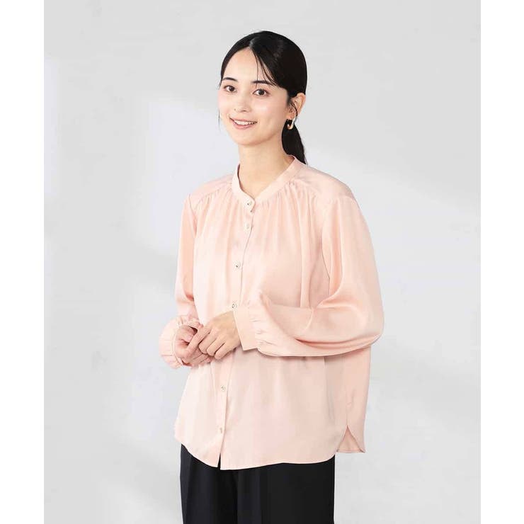 【洗える】サテンギャザーブラウス | a.v.v【WOMEN】 | 詳細画像2 