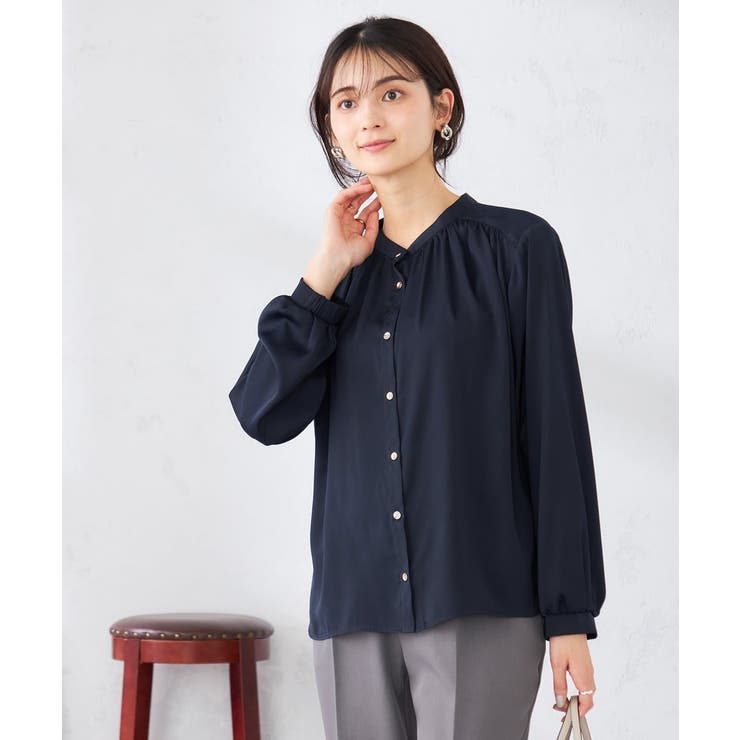 【洗える】サテンギャザーブラウス | a.v.v【WOMEN】 | 詳細画像4 