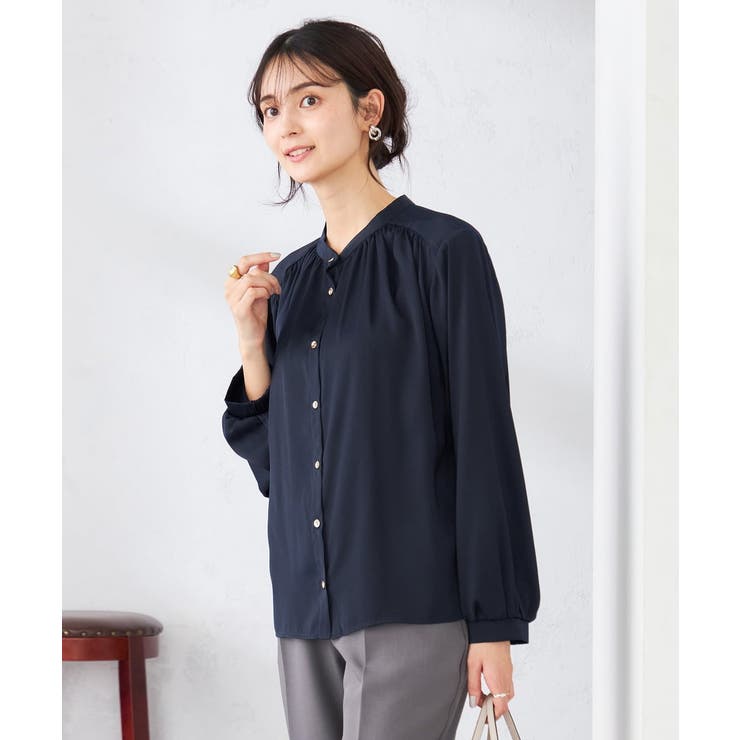 【洗える】サテンギャザーブラウス | a.v.v【WOMEN】 | 詳細画像5 