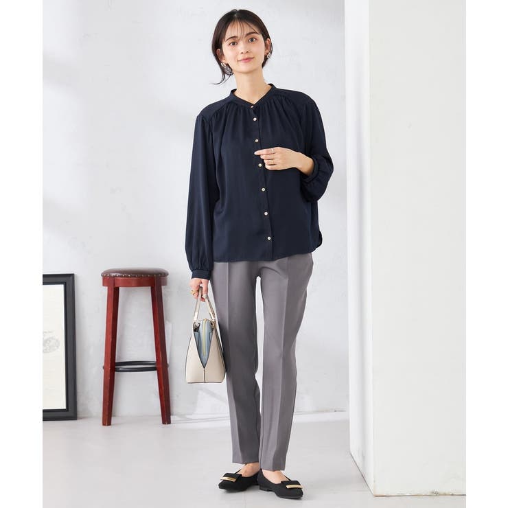 【洗える】サテンギャザーブラウス | a.v.v【WOMEN】 | 詳細画像8 