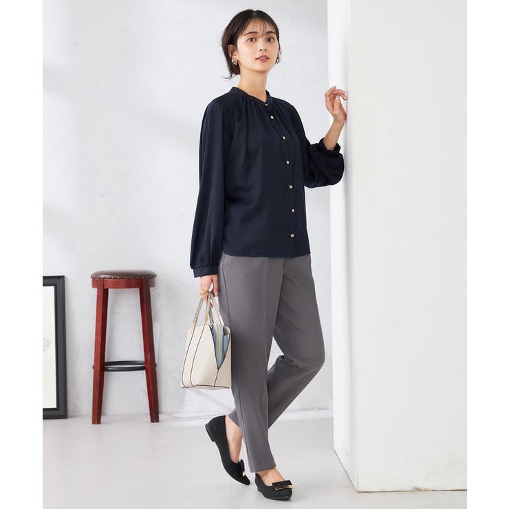 【洗える】サテンギャザーブラウス | a.v.v【WOMEN】 | 詳細画像9 