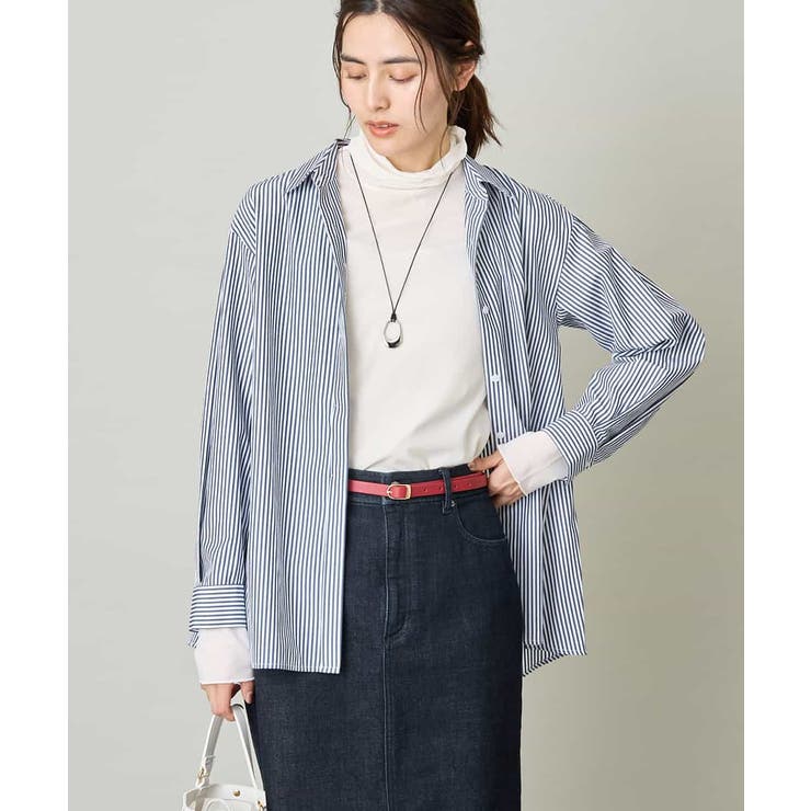 ネイビー | バックタックフレアシャツ | a.v.v【WOMEN】