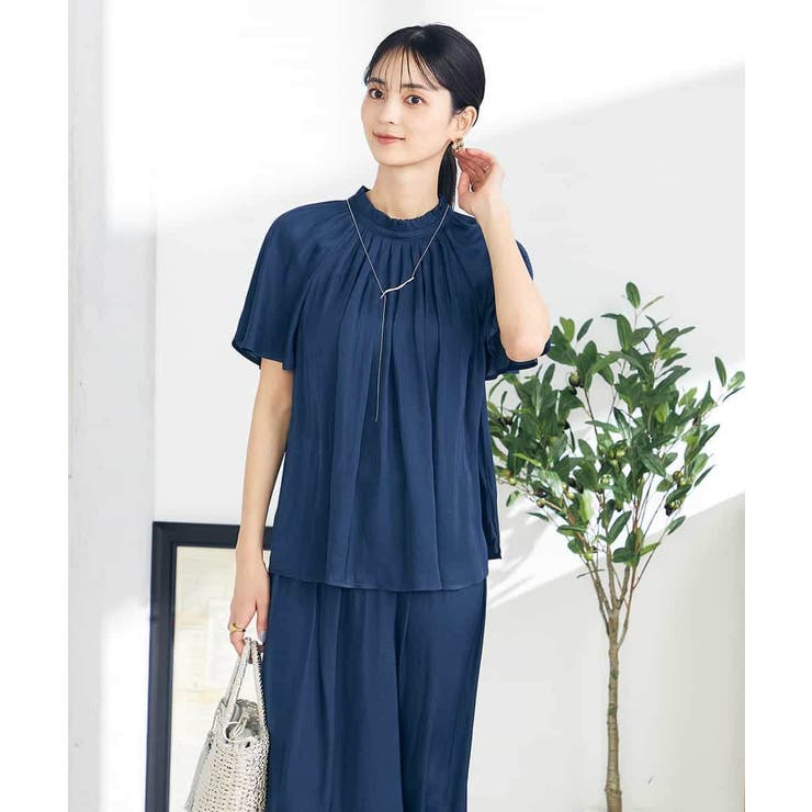 【洗える/イージーケア】サテンフリルネックブラウス | a.v.v【WOMEN】 | 詳細画像10 