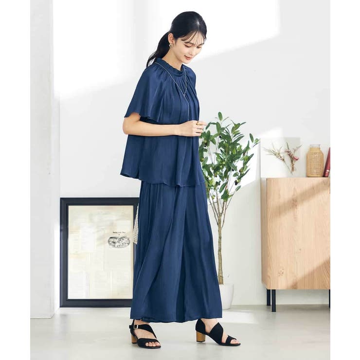 【洗える/イージーケア】サテンフリルネックブラウス | a.v.v【WOMEN】 | 詳細画像13 