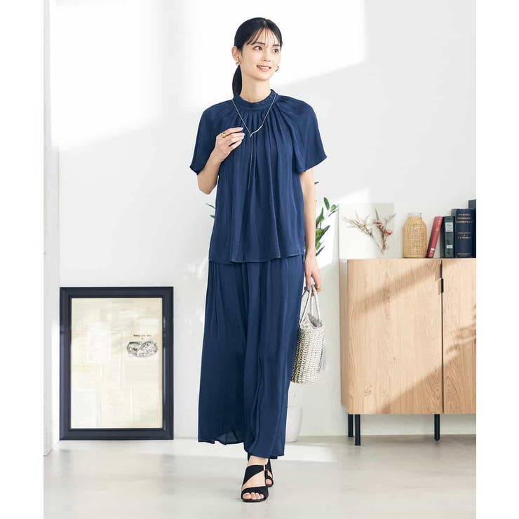 【洗える/イージーケア】サテンフリルネックブラウス | a.v.v【WOMEN】 | 詳細画像14 