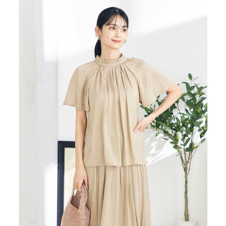 【洗える/イージーケア】サテンフリルネックブラウス | a.v.v【WOMEN】 | 詳細画像15 