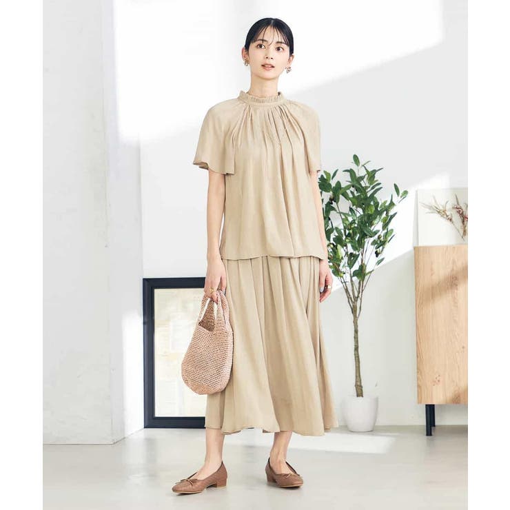 【洗える/イージーケア】サテンフリルネックブラウス | a.v.v【WOMEN】 | 詳細画像18 