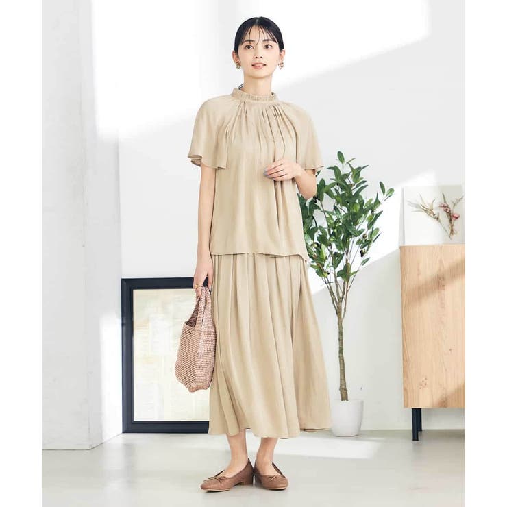 【洗える/イージーケア】サテンフリルネックブラウス | a.v.v【WOMEN】 | 詳細画像21 