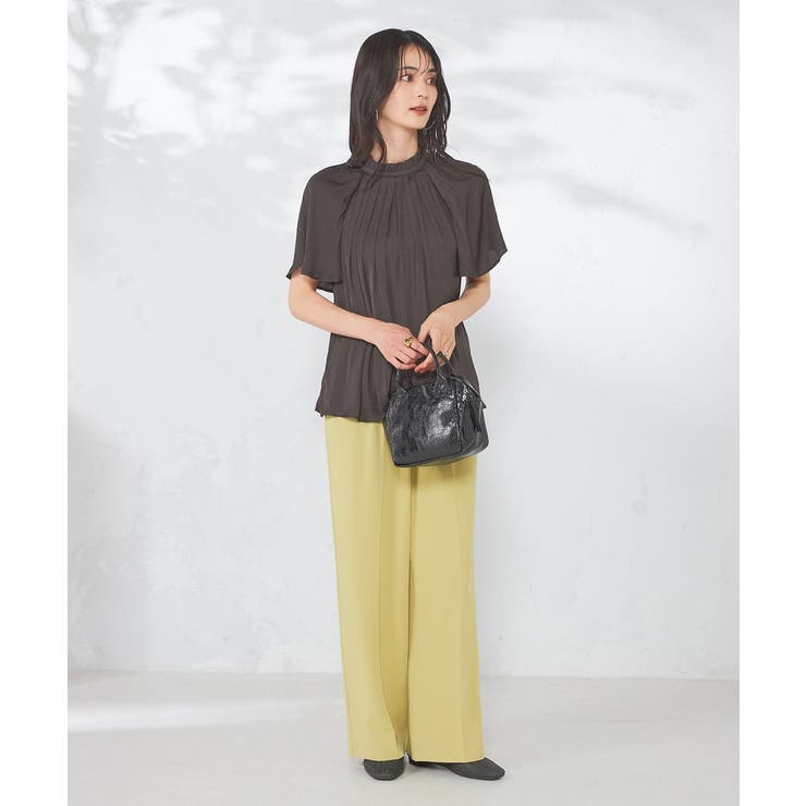 【洗える/イージーケア】サテンフリルネックブラウス | a.v.v【WOMEN】 | 詳細画像25 