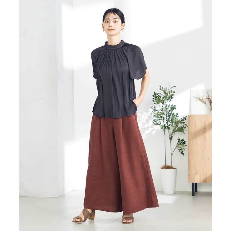 【洗える/イージーケア】サテンフリルネックブラウス | a.v.v【WOMEN】 | 詳細画像28 