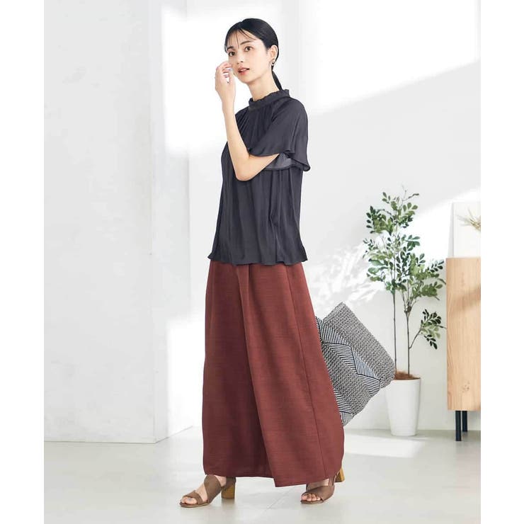 【洗える/イージーケア】サテンフリルネックブラウス | a.v.v【WOMEN】 | 詳細画像29 