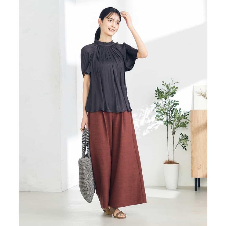 【洗える/イージーケア】サテンフリルネックブラウス | a.v.v【WOMEN】 | 詳細画像30 