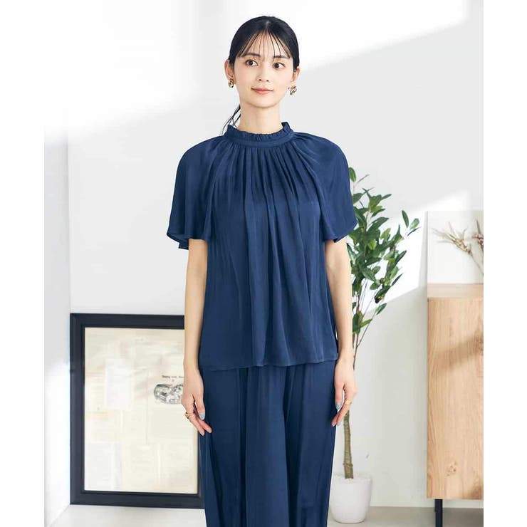 【洗える/イージーケア】サテンフリルネックブラウス | a.v.v【WOMEN】 | 詳細画像31 